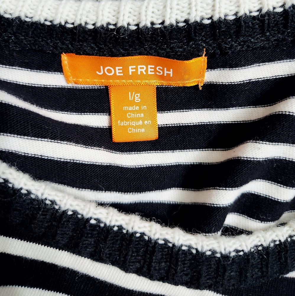 Striped Cotton Long Sleeve Sweater | Joe Fresh | Large - Picture 5 of 10